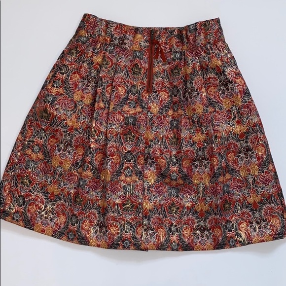 ANTHROPOLOGIE MAEVE ROSIA SKIRT BROCADE FLORAL METALLIC NEW SZ XL - Picture 6 of 15